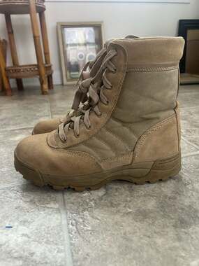 Original S.W.A.T. Classic 9" Side-Zip Tactical Boots, Tan Suede, Men's 9.5W